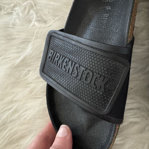 Birkenstock Sandals Womens 38 Black Adjustable Tema Slides Slip On Shoes Narrow - Picture 3 of 8